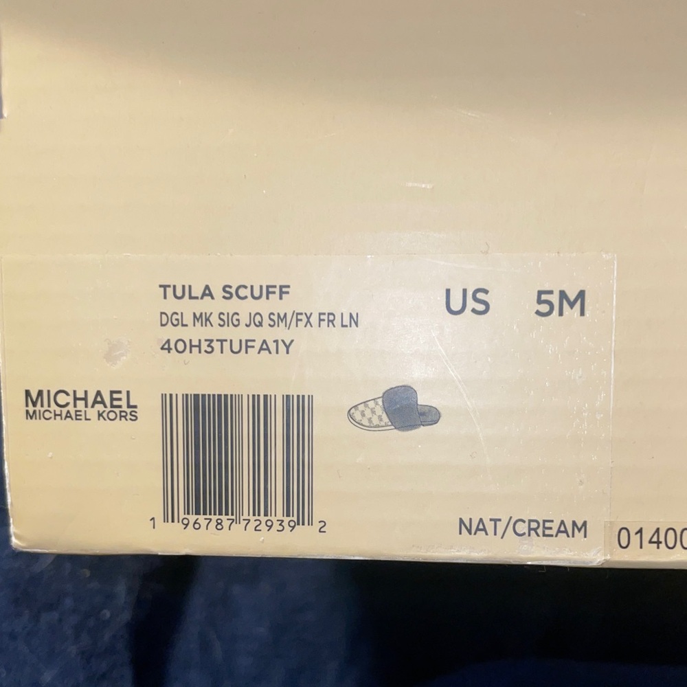 Michael Kors Cream Fur-Trim Slip-On Slippers - Picture 4 of 4